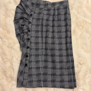 Plaid Black and White Women's Skirt